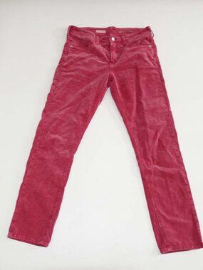 Pilcro Women's Slim Boyfriend Crop Corduroy Pants Size 27 Mid Rise 28.5" Inseam